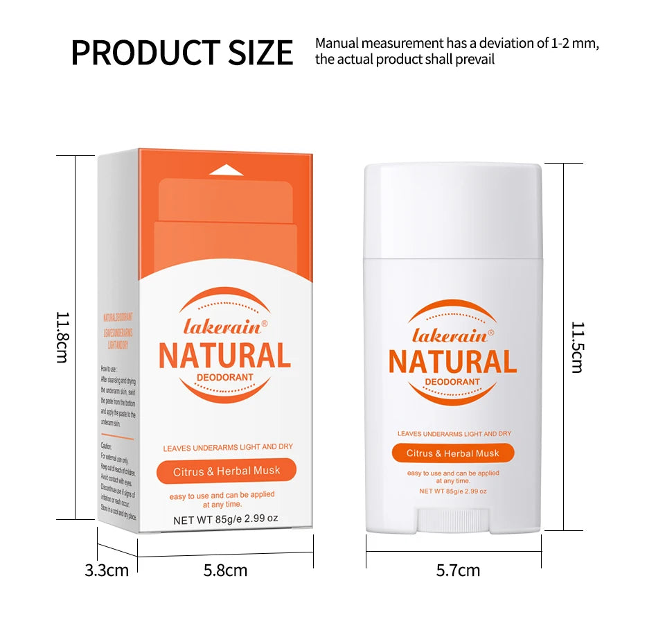 Natural Long-Lasting Solid Deodorant Stick for Fresh Underarm Care - 17