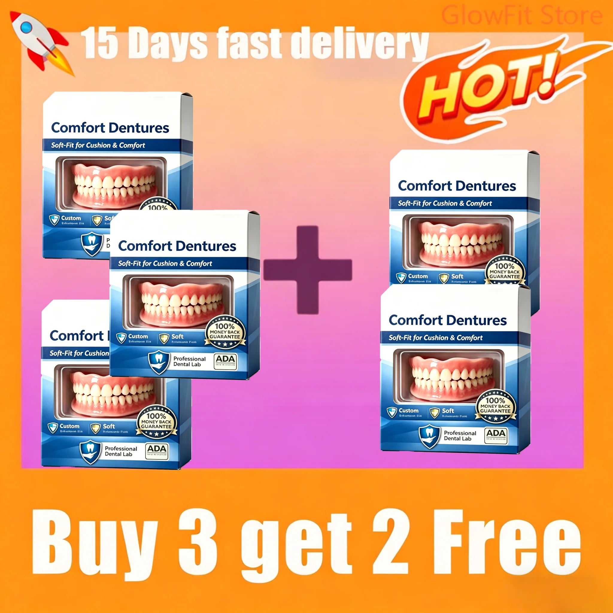 Flexible Silicone Denture Set for Natural Comfort Fit and Realistic Smile - 7