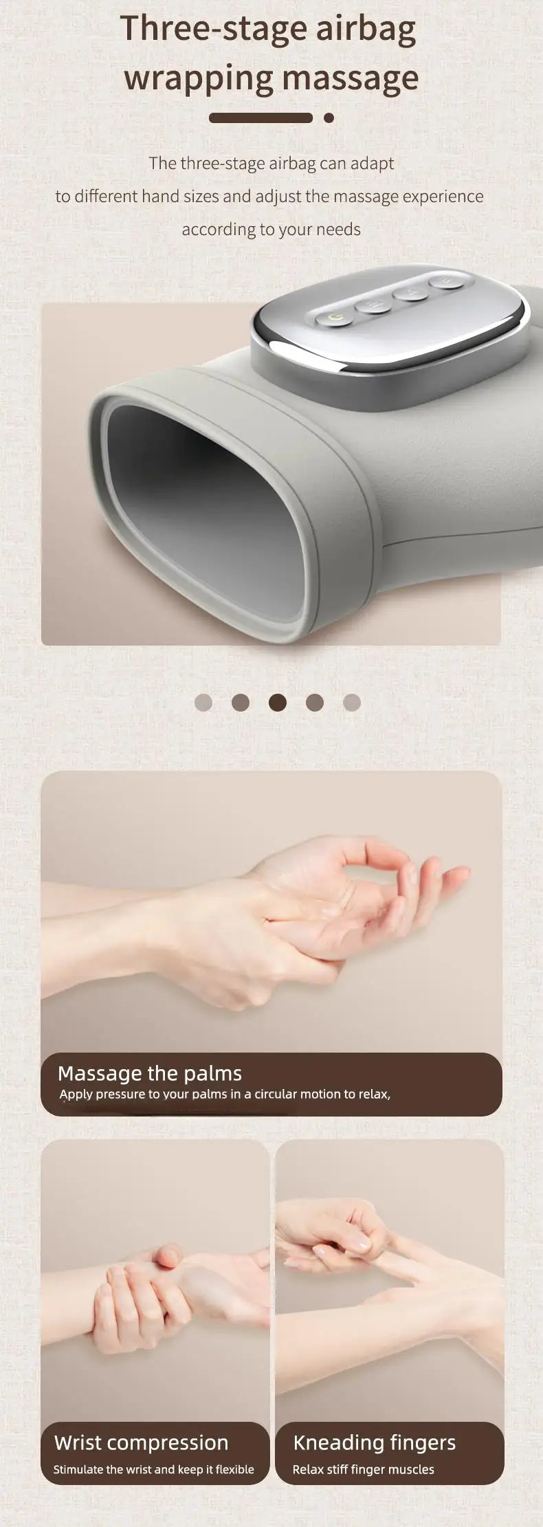 Electric Hand and Finger Massager with Deep Palm Kneading