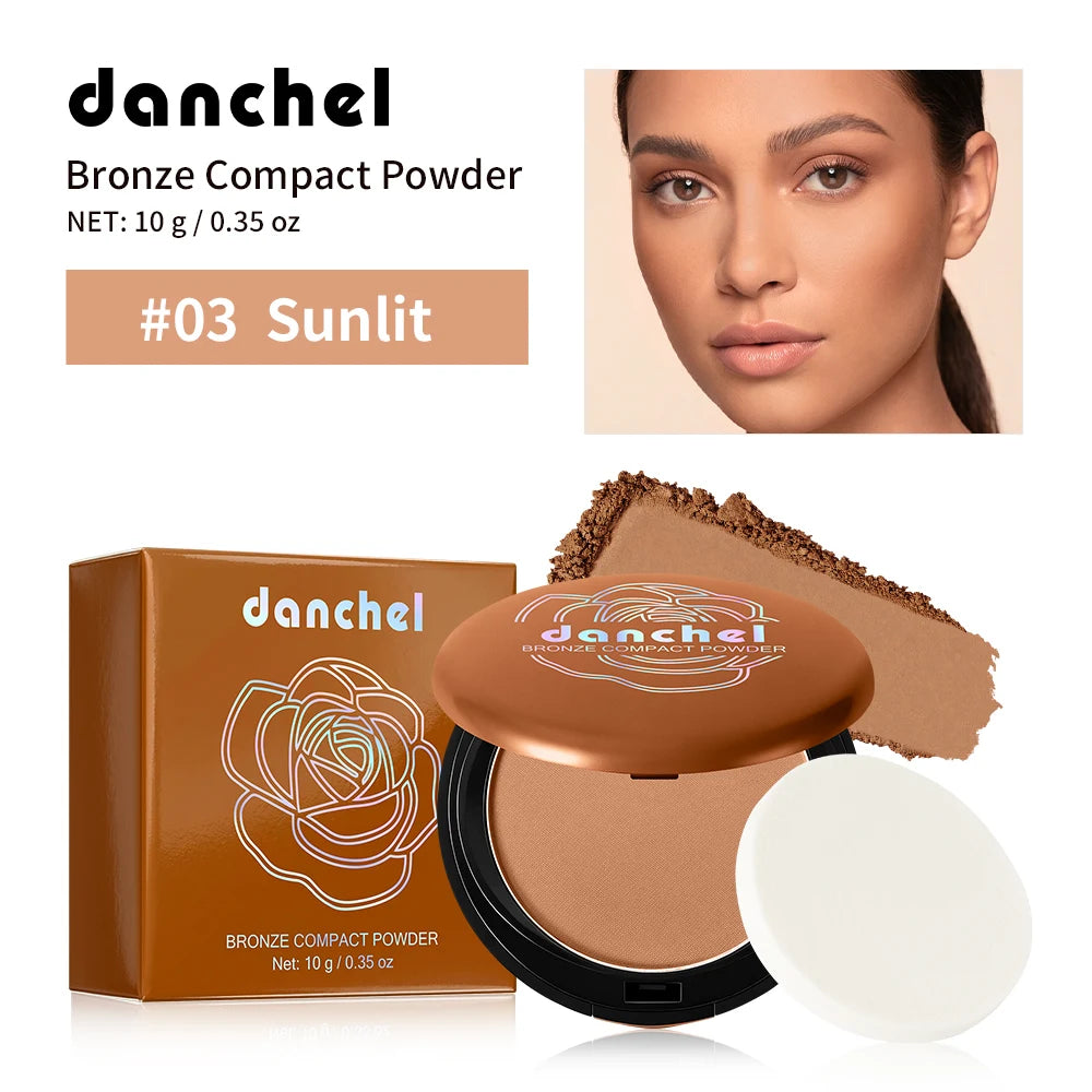 Matte Bronze Pressed Powder for Sculpted Face and Oil Control