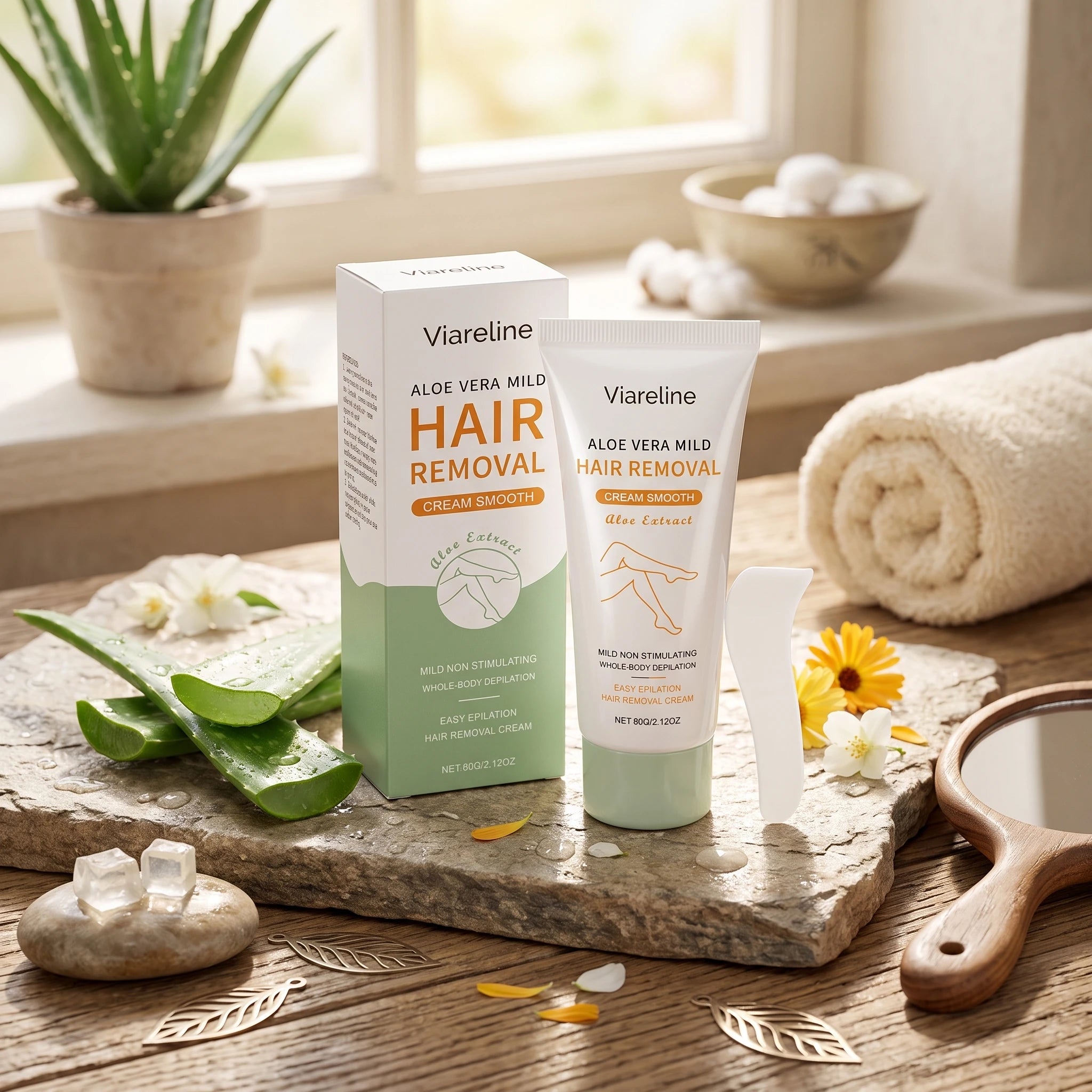 Aloe Vera Painless Hair Removal Cream for Smooth Whole Body Skin - 3