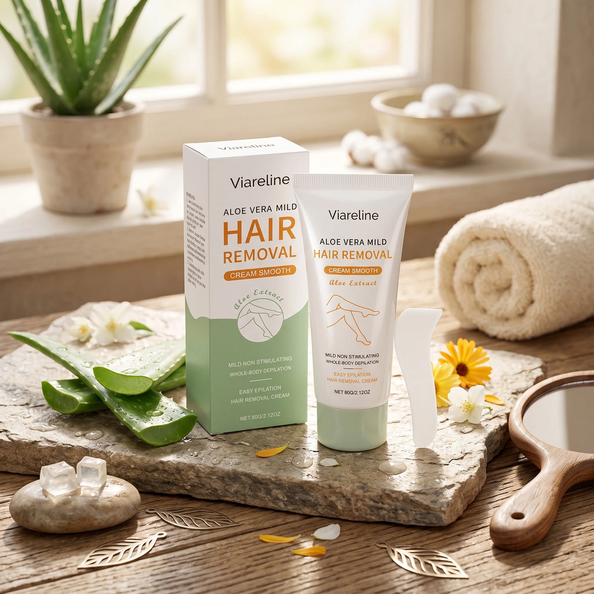 Aloe Vera Painless Hair Removal Cream for Smooth Whole Body Skin
