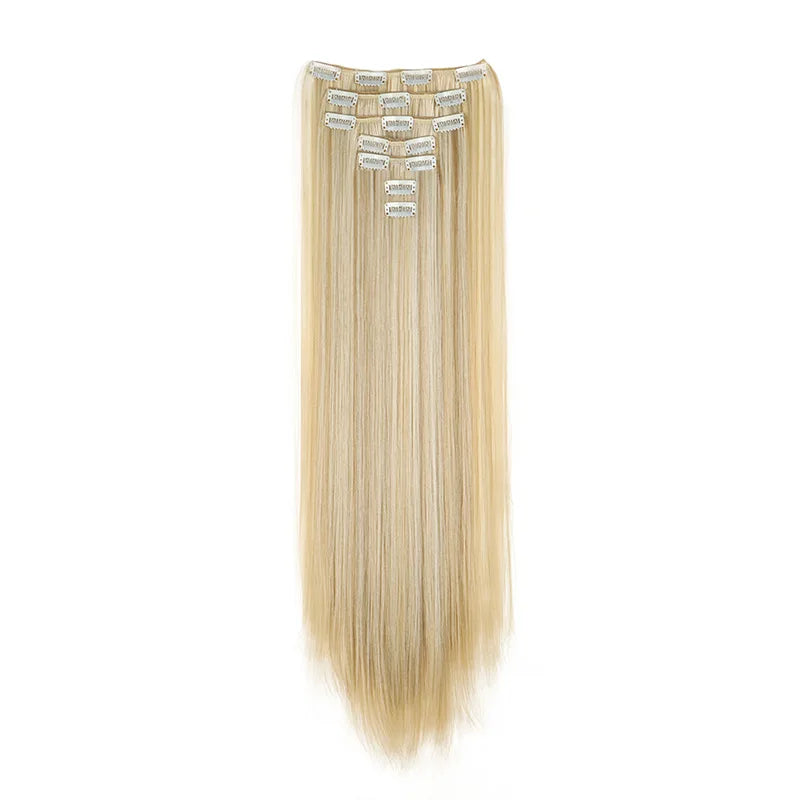 Straight Clip-in Hair Extensions for Instant Length and Volume - 21