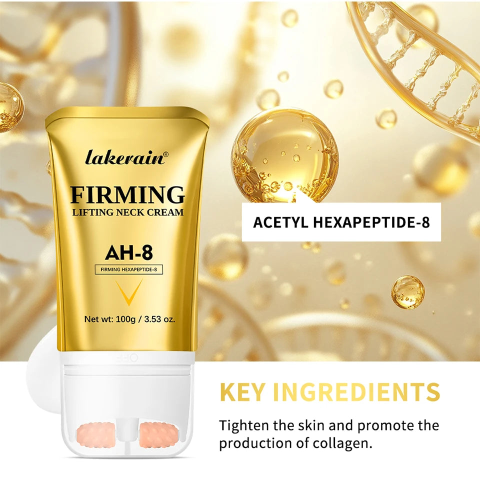 Firming and Lifting Neck Cream with Built-in Roller for Smooth Skin