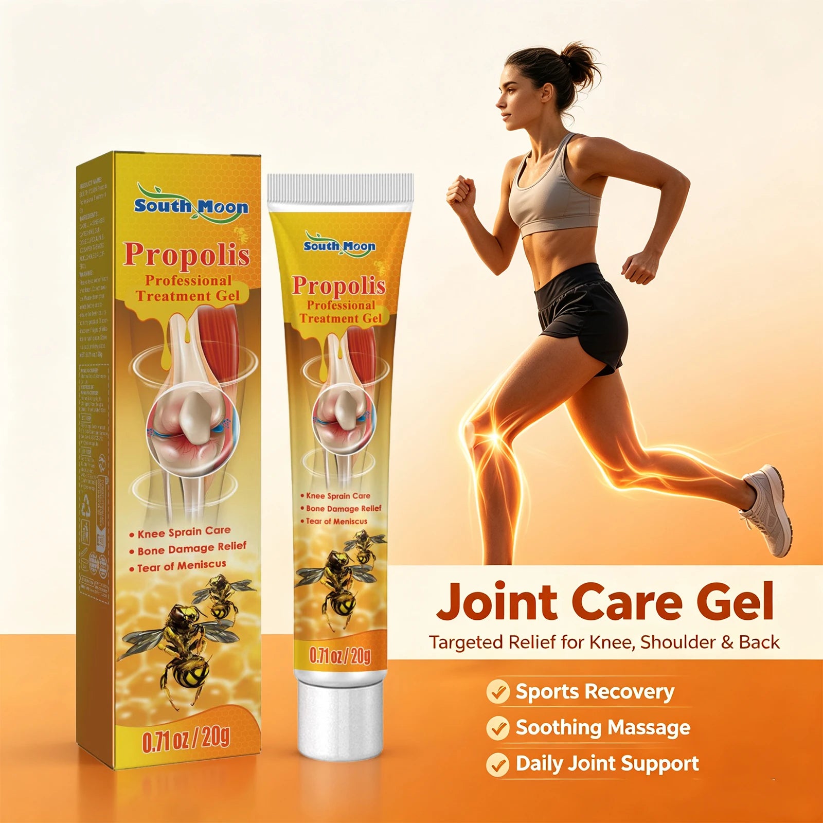 Propolis Joint Relief Cooling Gel for Knees Back and Muscle Soreness - 4