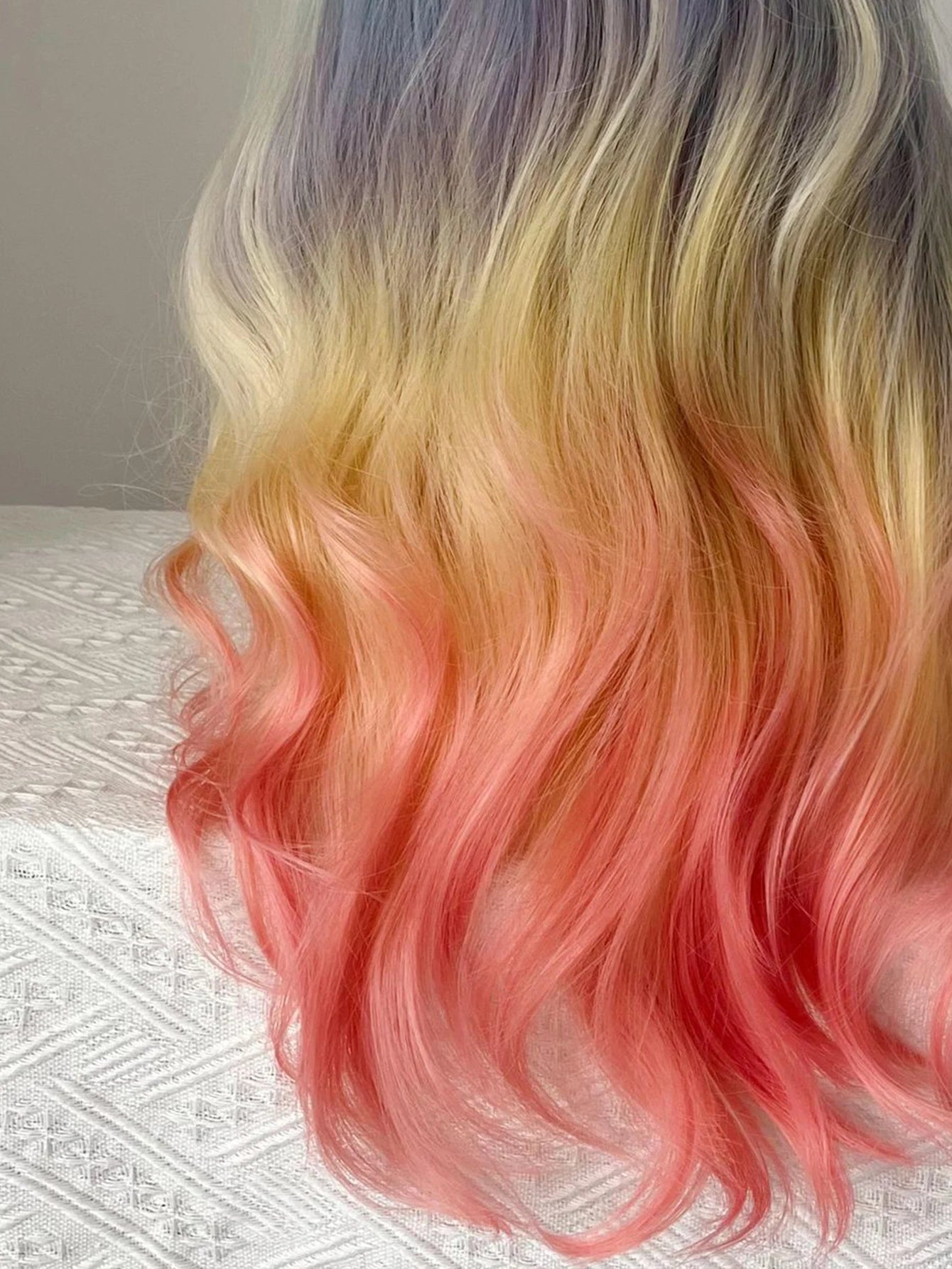 Long Rainbow Ombre Curly Wig for Cosplay and Parties - 14