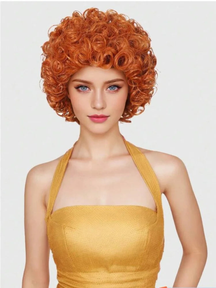 Short Curly Synthetic Hair Wig with Natural Look for Daily Wear - 4