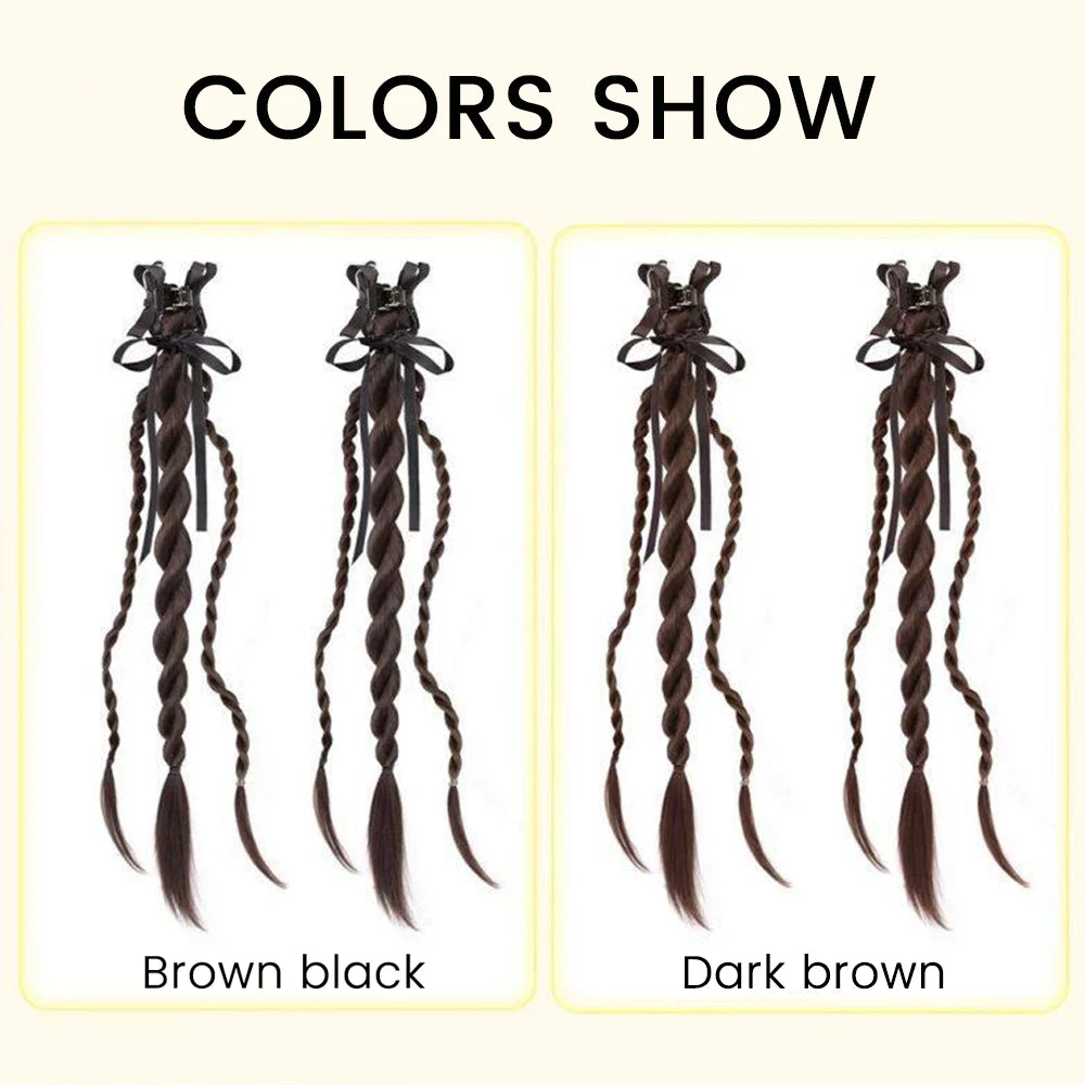 Synthetic Bow Ponytail Twist Braid Hair Clip