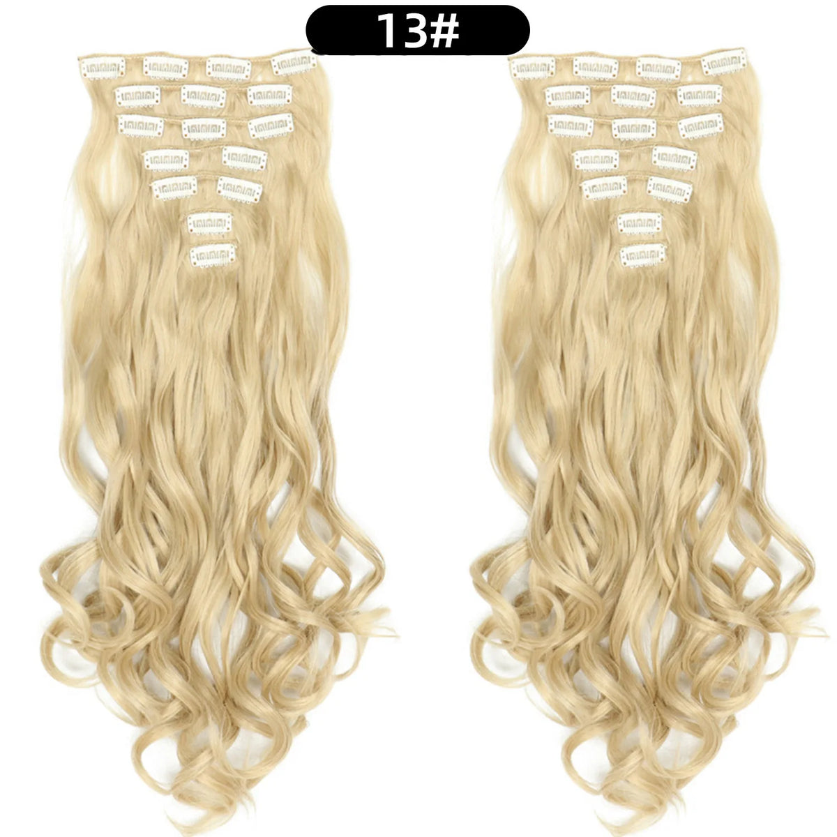 22 Inch Deep Wave Clip-In Hair Extensions Full Head Set