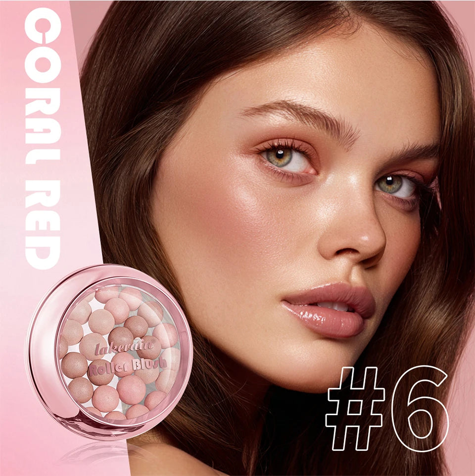 Spherical Powder Bead Blush for Natural Glowing Makeup Finish