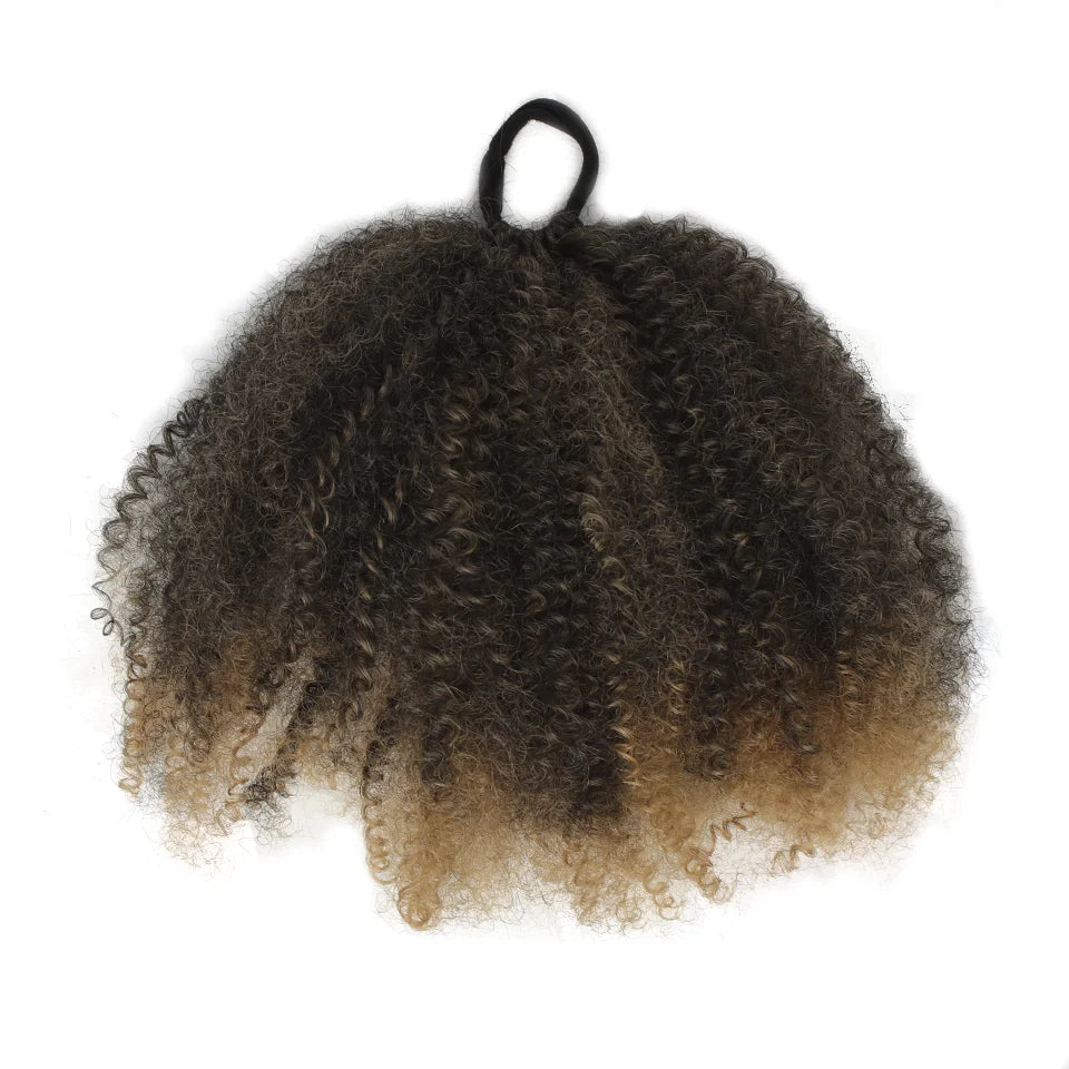 10-Inch Curly Afro Puff Ponytail for Women - 6