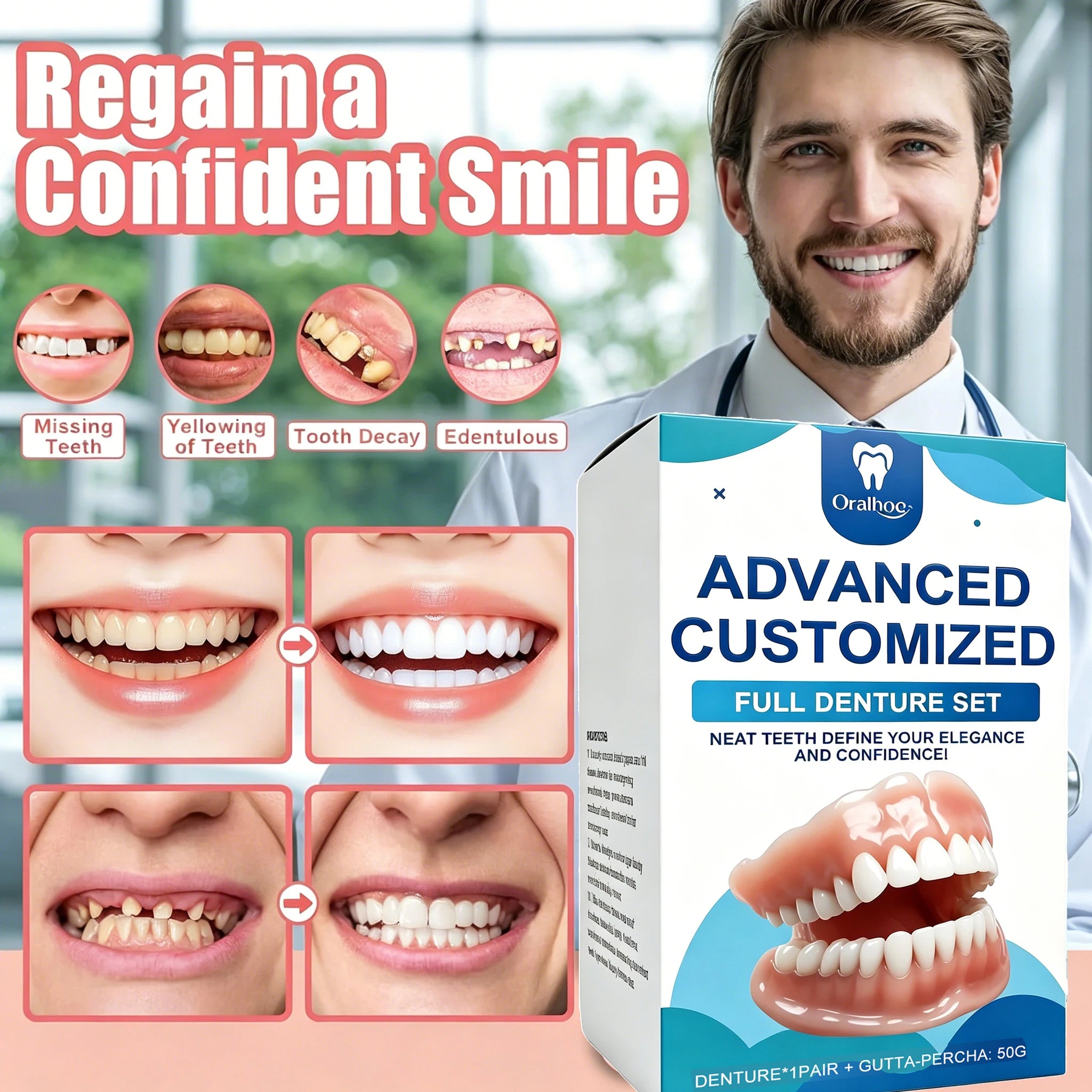 Realistic Temporary Denture Set for a Natural and Confident Smile - 2