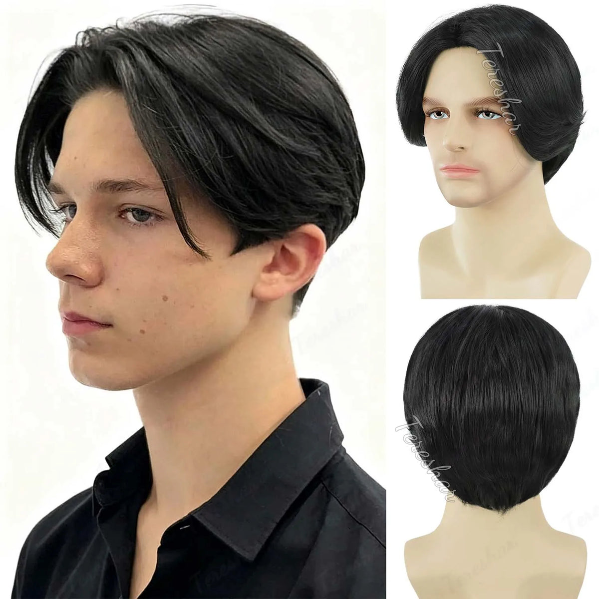 Short Straight Layered Men's Wig for Cosplay and Daily Parties