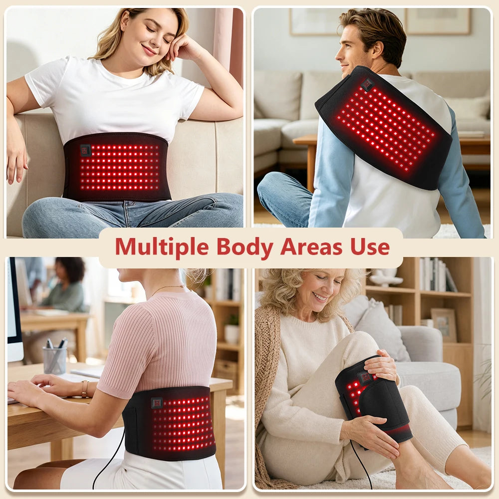 Red Light Therapy Heating Belt for Back Pain and Menstrual Cramp Relief