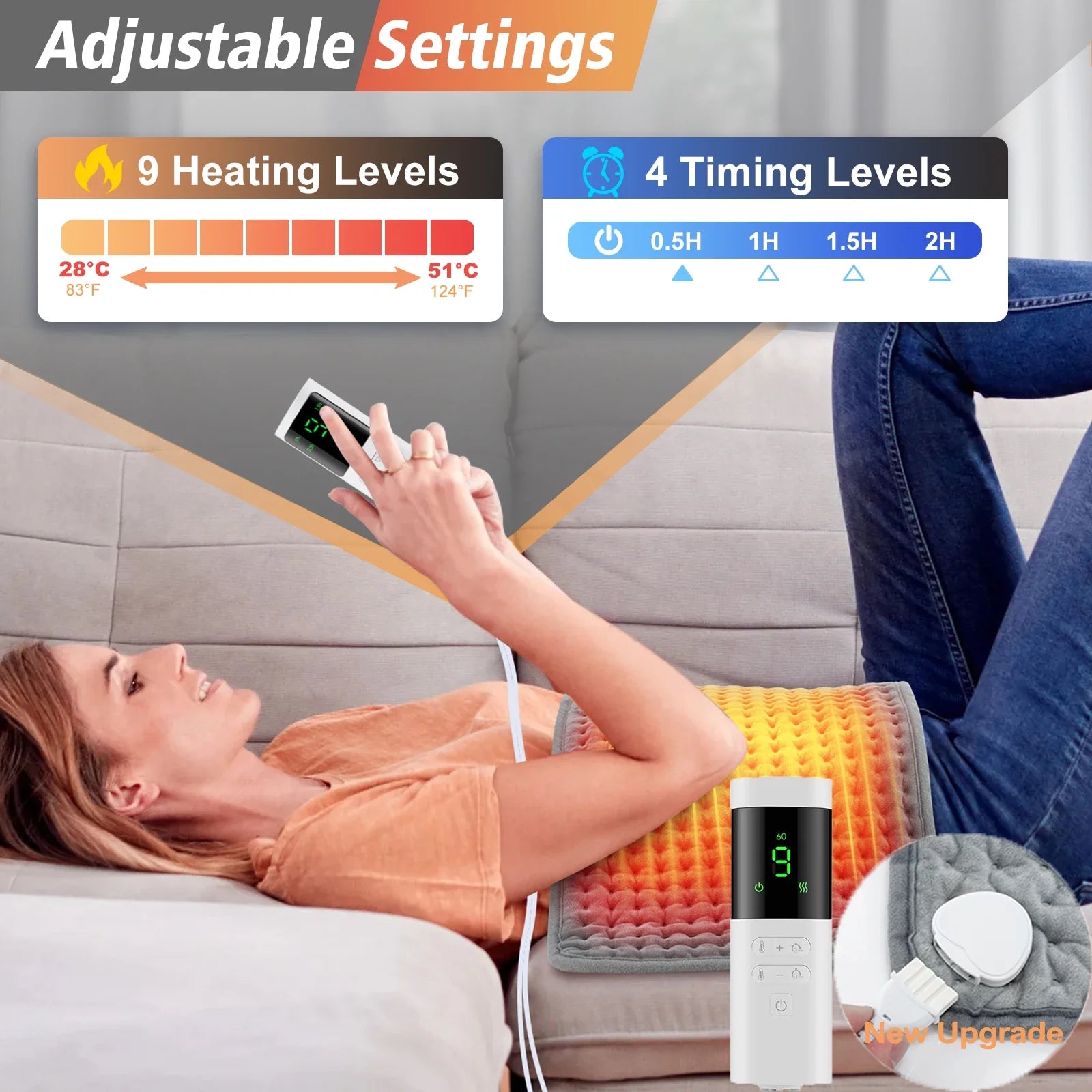 Electric Heating Pad for Back Neck and Shoulder Pain Relief - 2