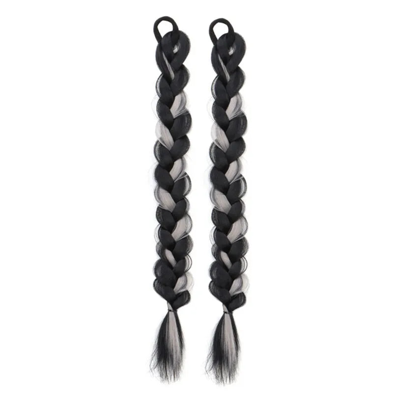 Synthetic Braided Ponytail Hair Extension Set - 10