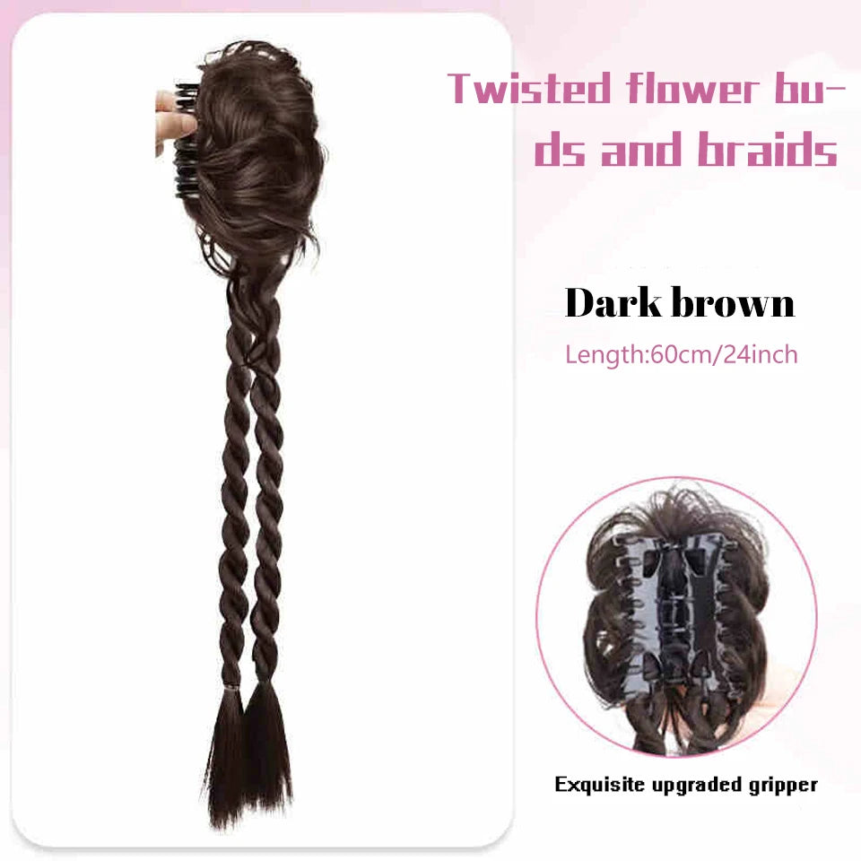 Long Claw Clip-On Braid Ponytail Hair Extension for Daily Styling - 41