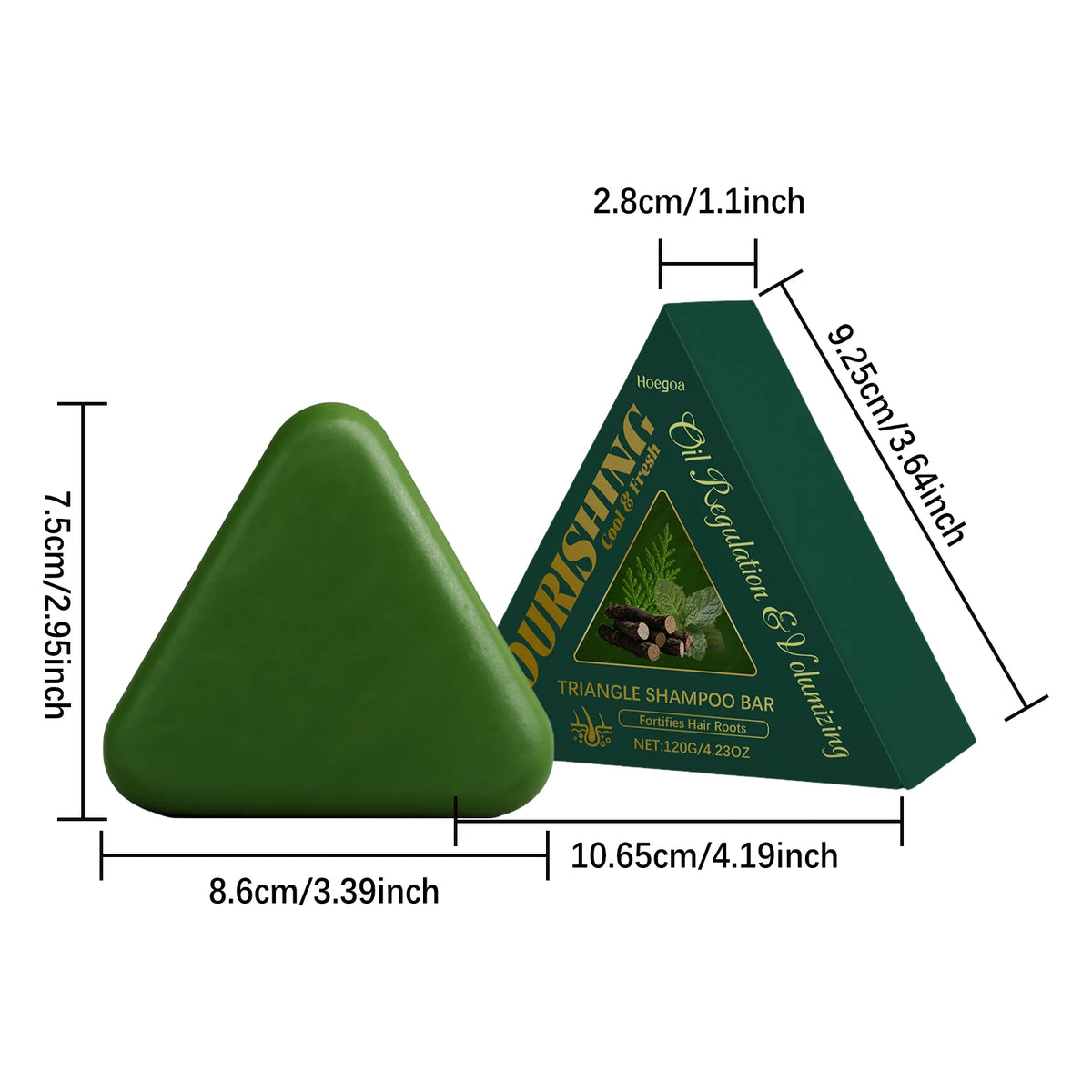 Herbal Triangle Shampoo Bar for Hair Growth and Deep Scalp Cleansing