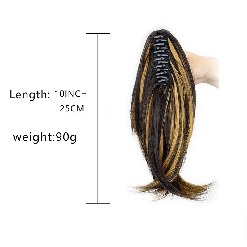 Short Synthetic Claw Clip Ponytail Extension for Natural Voluminous Hair - 3