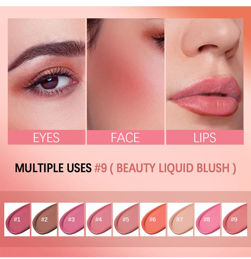 Waterproof Liquid Cheek Blush for Natural Long Lasting Dewy Makeup Glow
