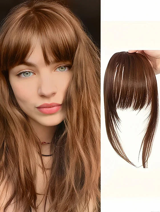 Clip-In Wispy Fringe Bangs with Sideburns for Natural Hair Transformation - 8