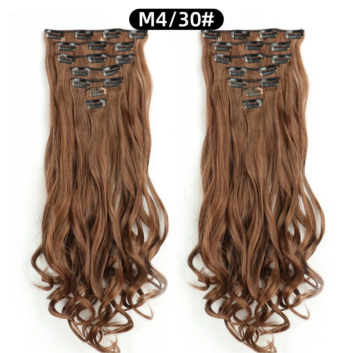 22 Inch Deep Wave Clip-In Hair Extensions Full Head Set - 27