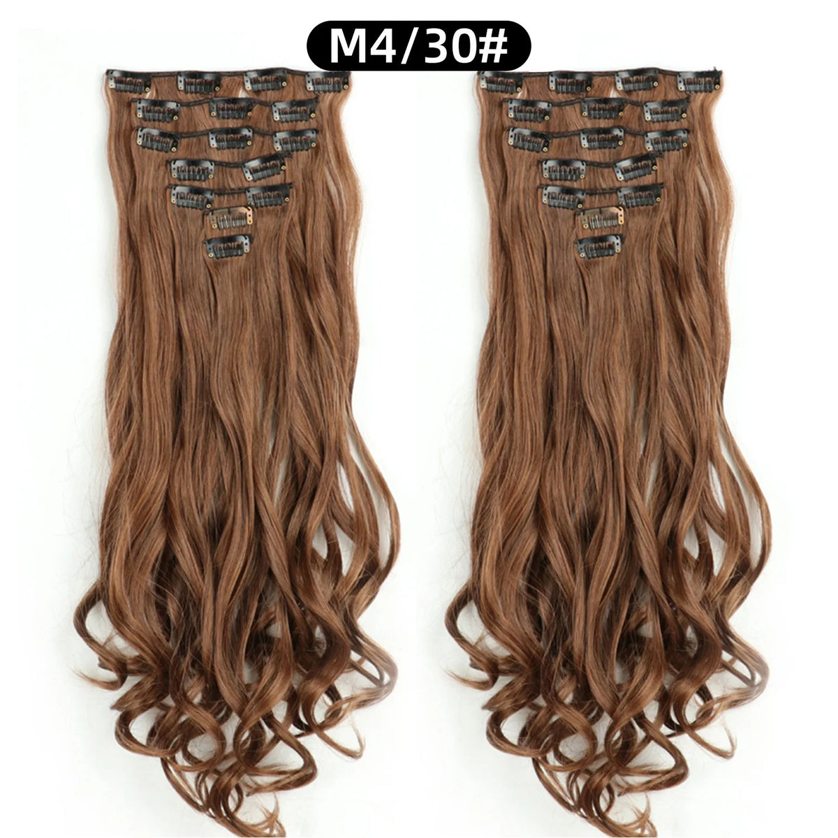 22 Inch Deep Wave Clip-In Hair Extensions Full Head Set