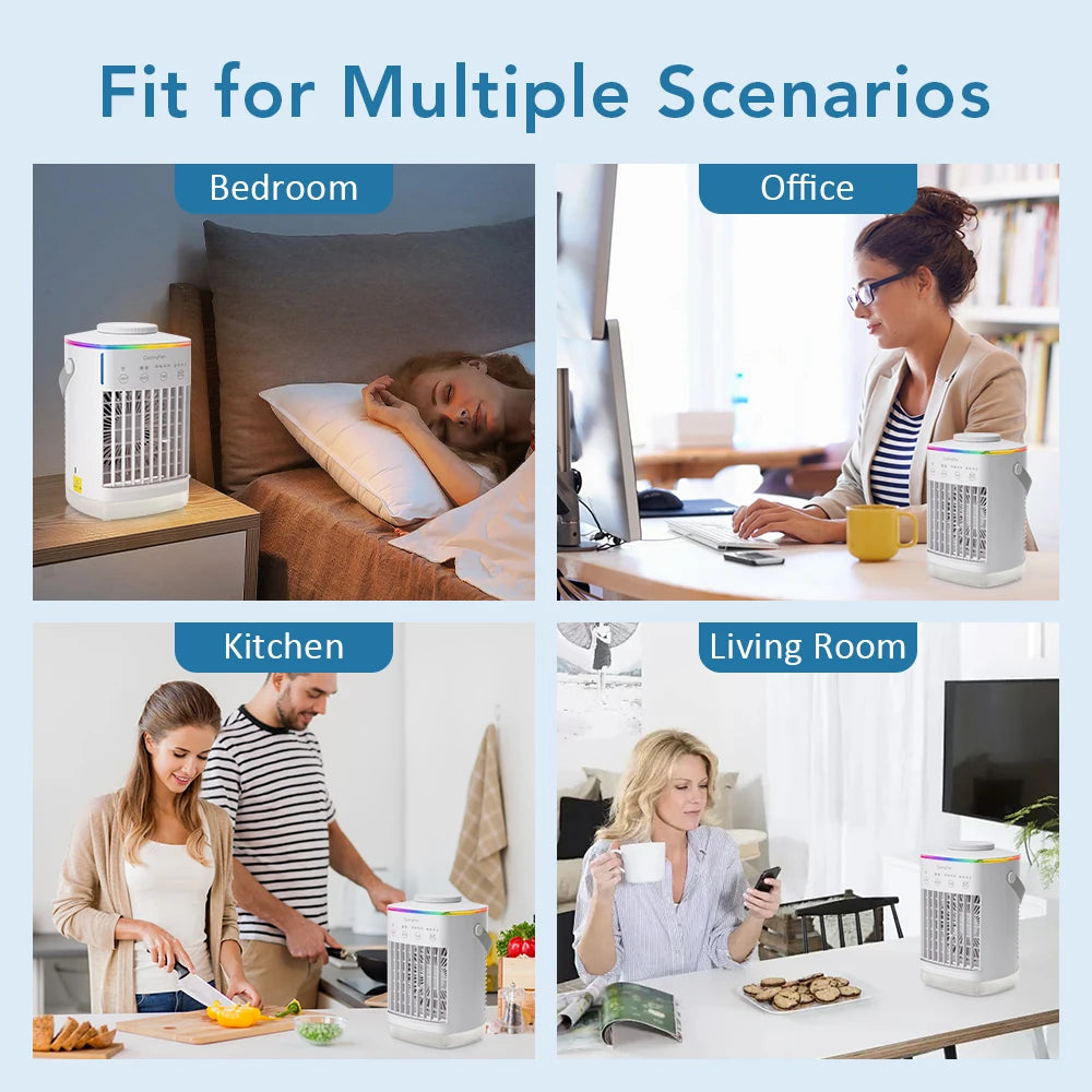 Portable Desktop Air Cooler and Humidifier with Misting Fan for Home - 10