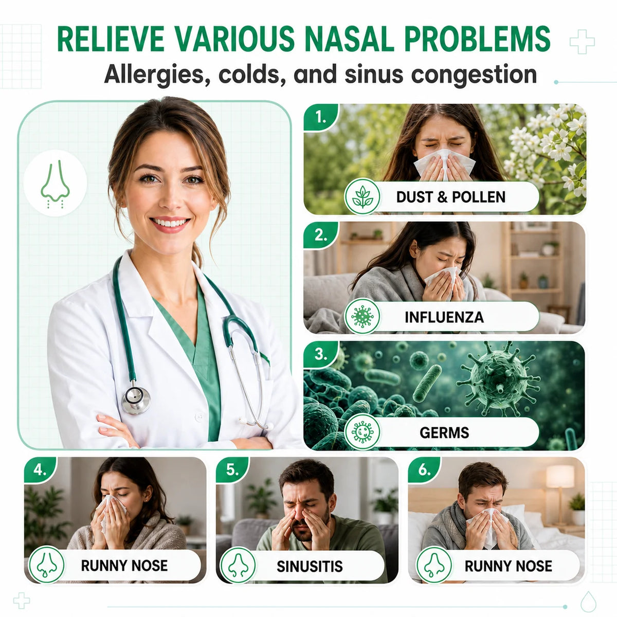 Electric Nasal Irrigator for Sinus Congestion and Allergy Relief