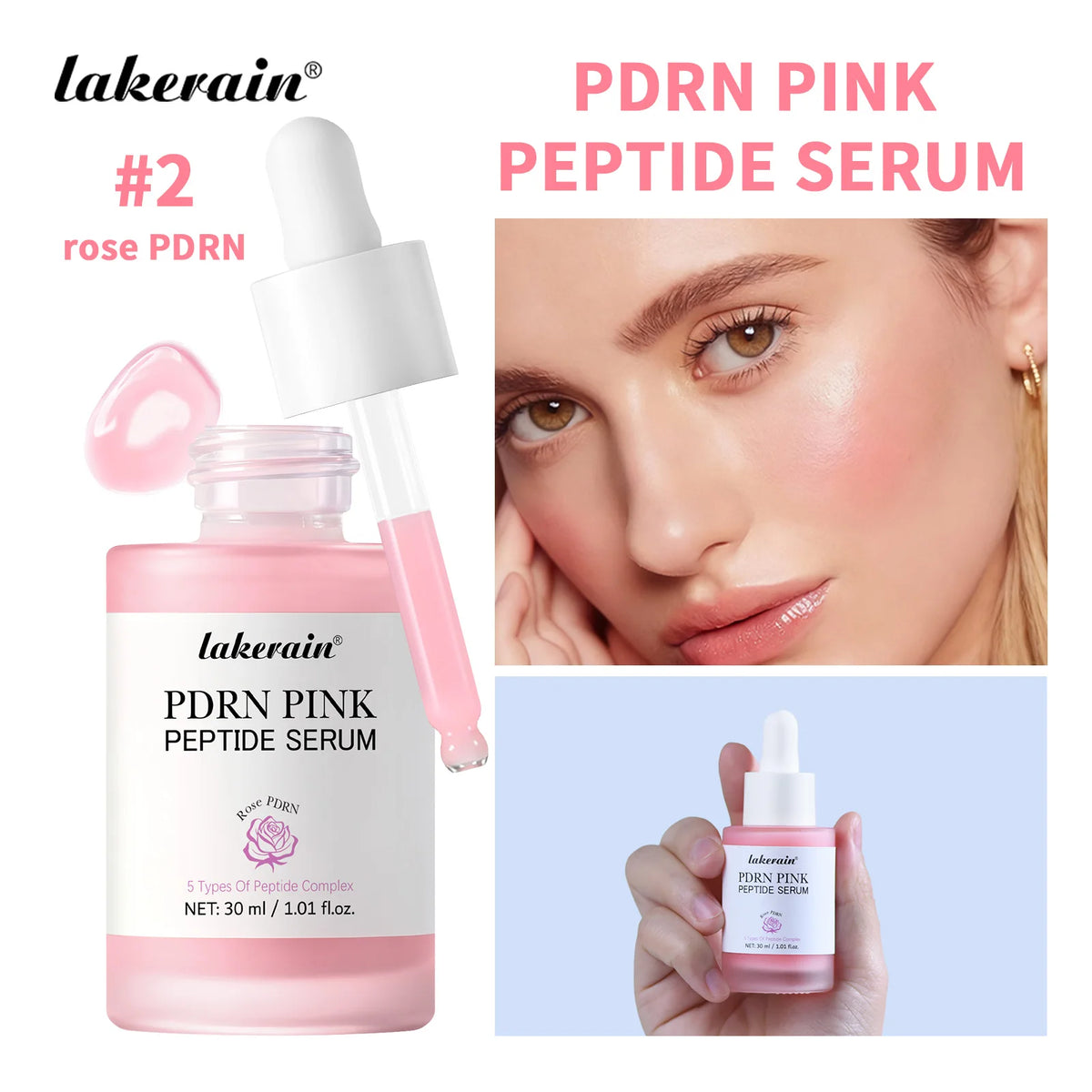 Salmon PDRN Pink Peptide Facial Serum for Radiant Glass-Like Skin