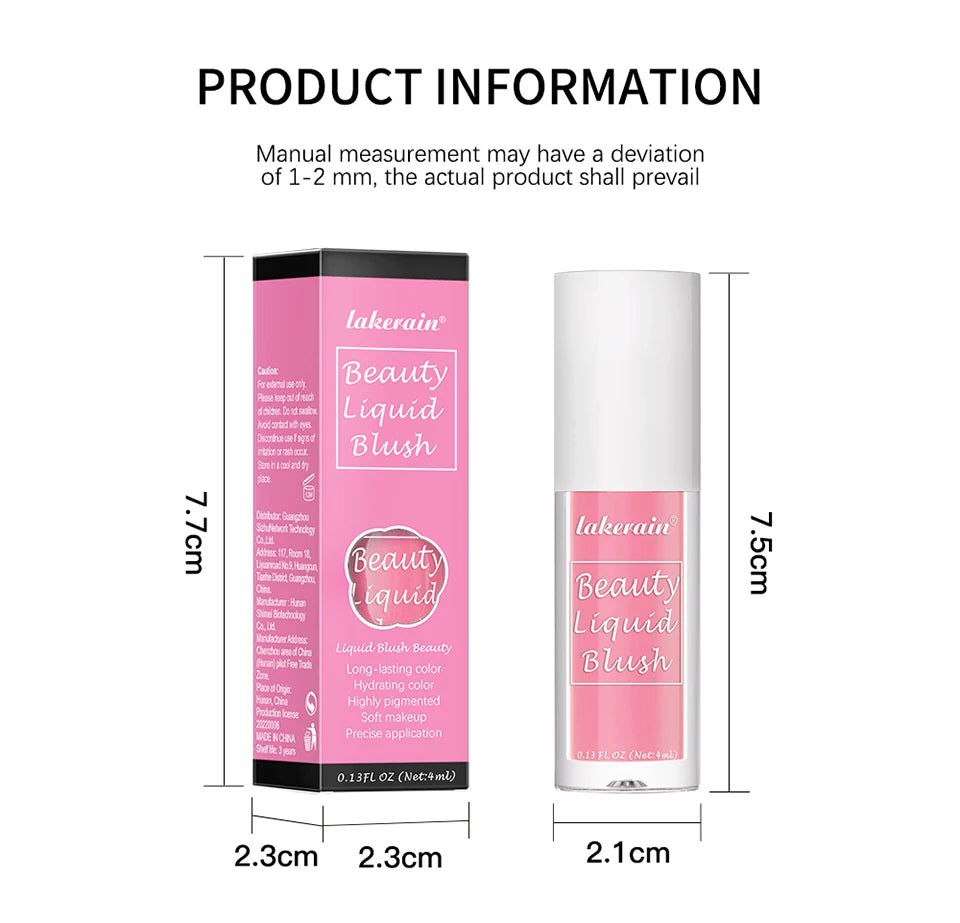 Waterproof Liquid Cheek Blush for Natural Long Lasting Dewy Makeup Glow - 16