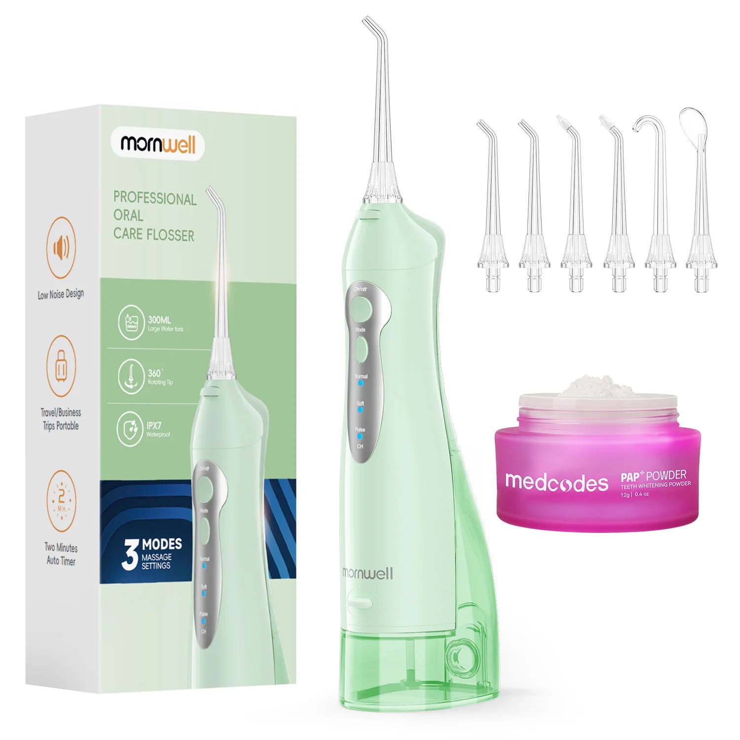 Cordless Water Flosser with 3 Modes and 6 Nozzles for Oral Hygiene - 14