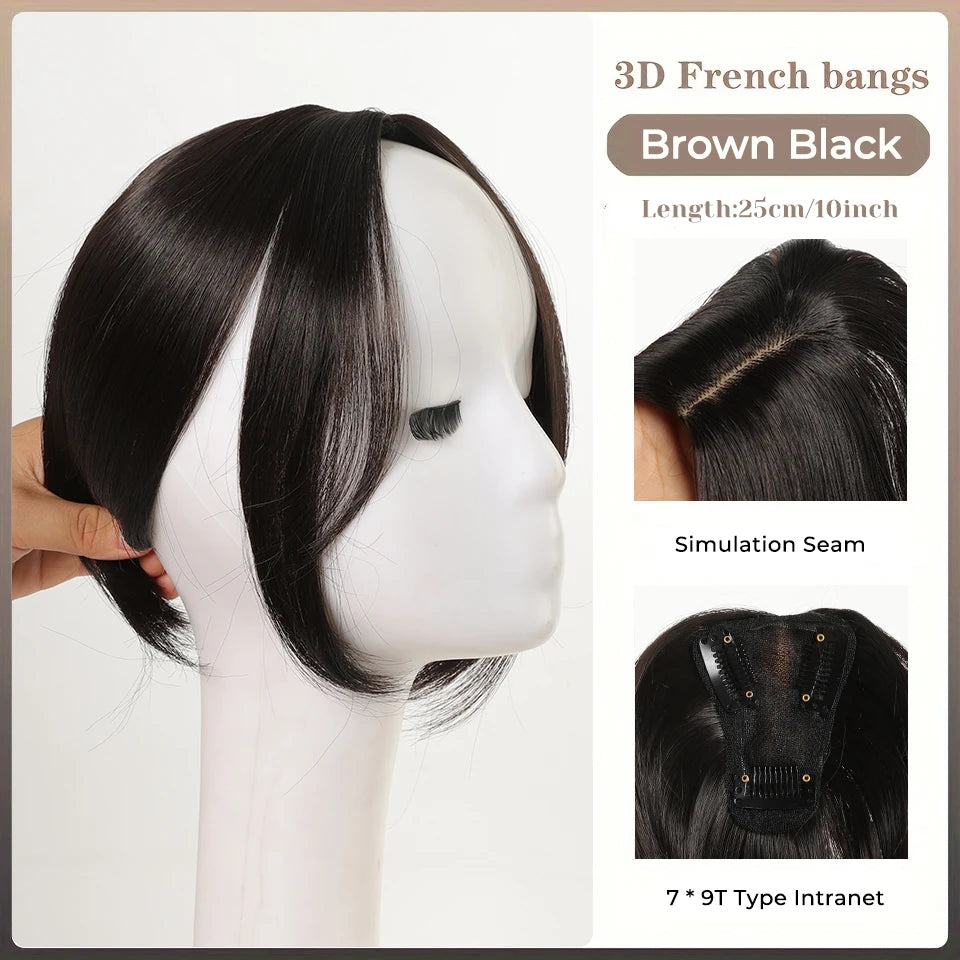 Clip-In Hair Topper for Volume and Natural Fringe