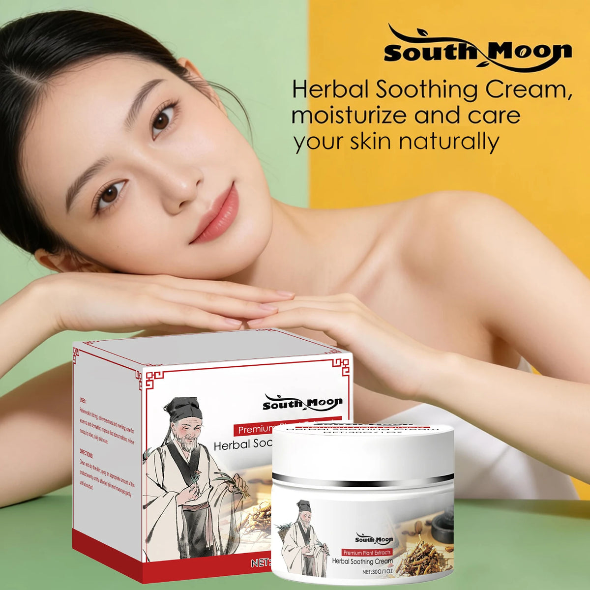 Herbal Soothing Cream for Skin Irritation, Redness and Dryness Relief
