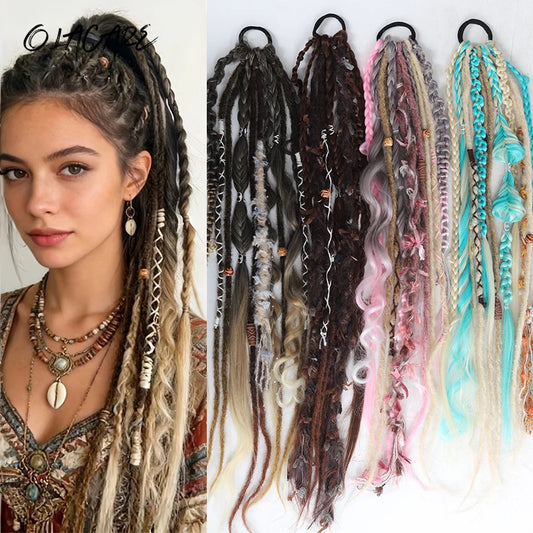 24" Boho Viking Dreadlock Ponytail Extension