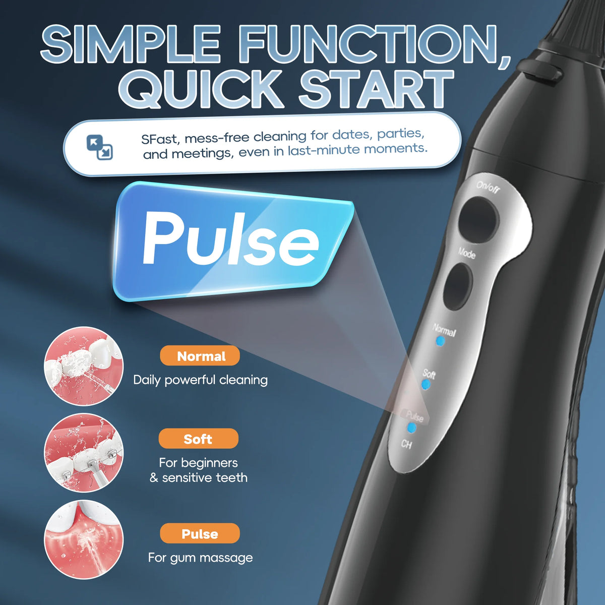 Portable Electric Water Flosser for Teeth Cleaning and Gum Health