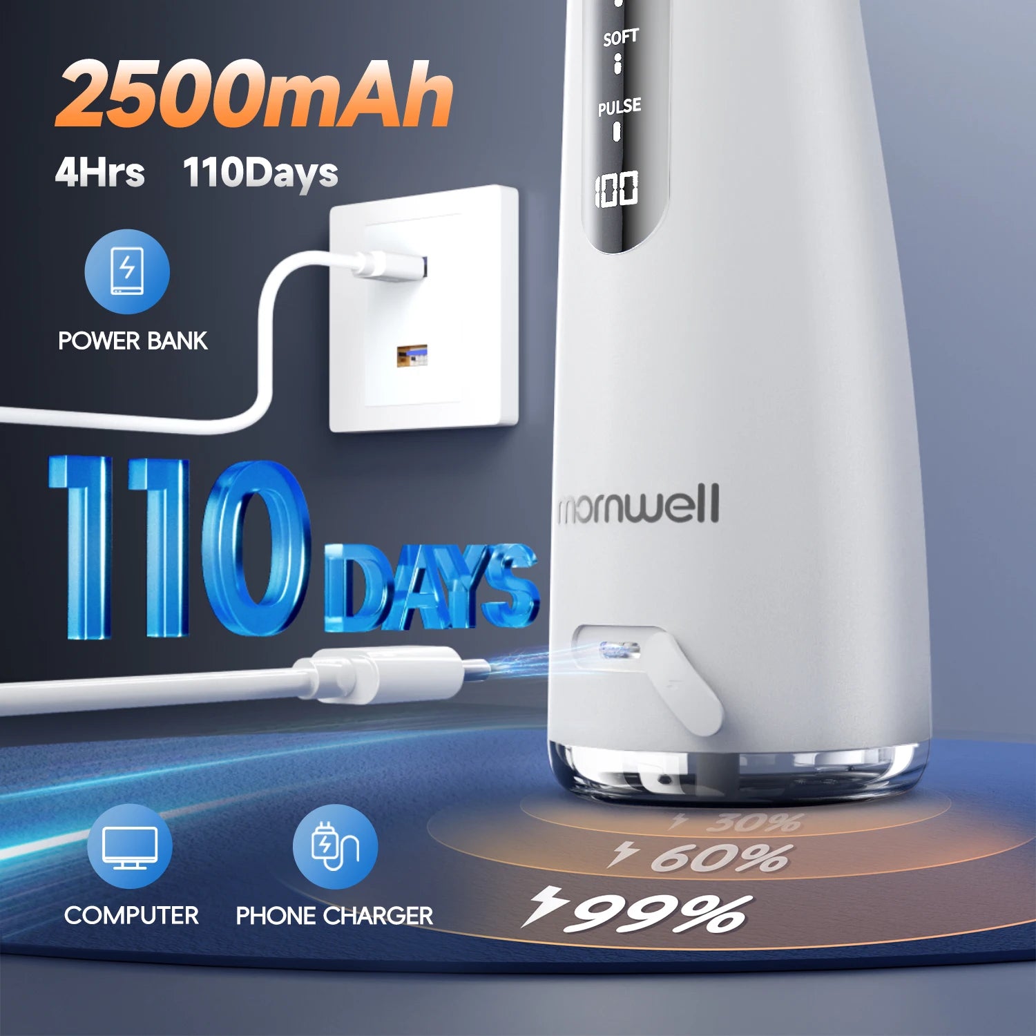 Portable Cordless Water Flosser for Teeth Cleaning and Gum Health - 5