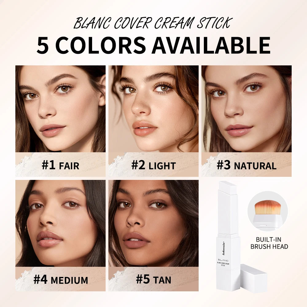 Color Changing Foundation Stick with Built-in Brush for Flawless Skin - 2