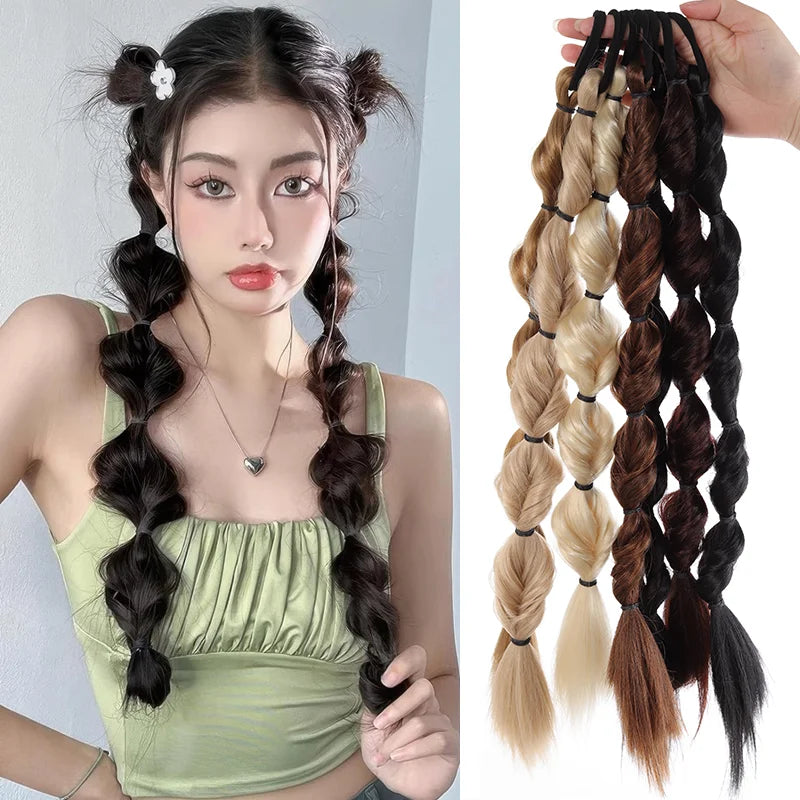 20-Inch Pre-Braided Bubble Ponytail Extension
