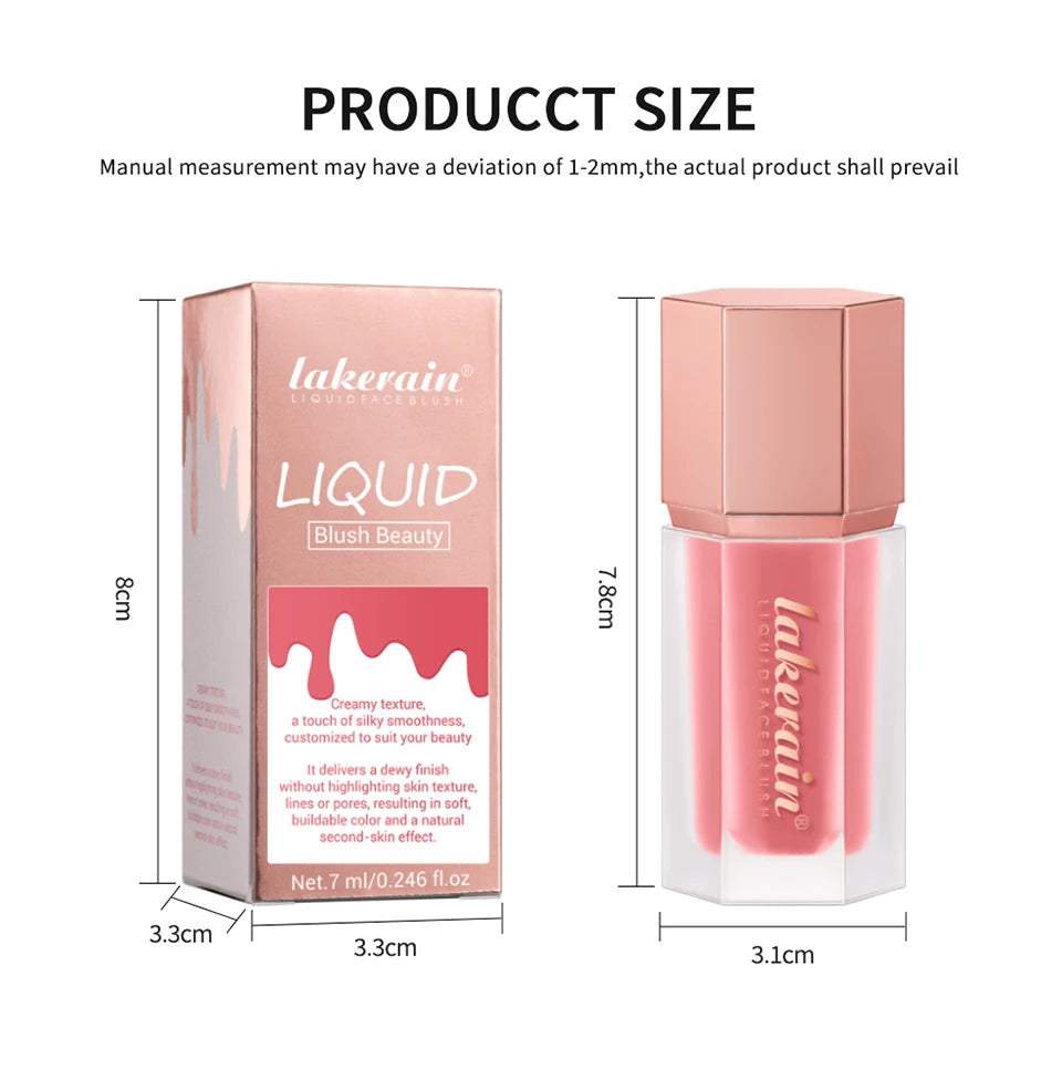 Waterproof Liquid Blush with Built-in Applicator for Natural Matte Finish