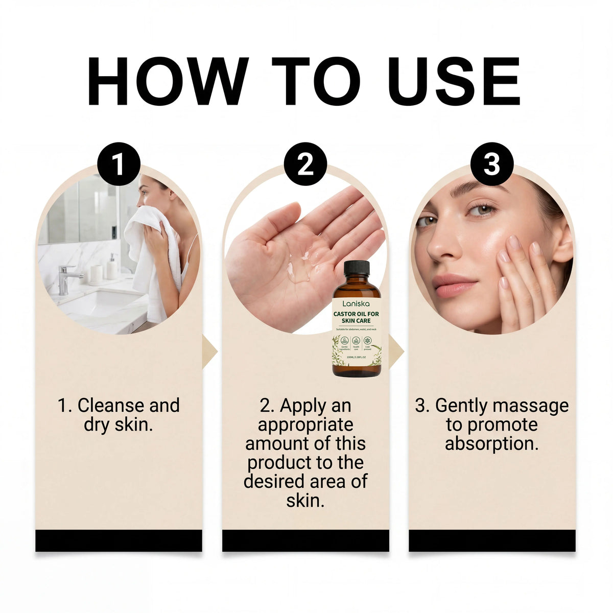 Cold Pressed Castor Oil for Skin Hydration and Body Massage