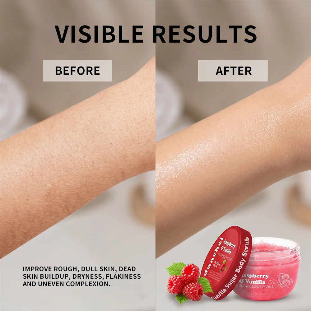 Raspberry Vanilla Sugar Body Scrub for Smooth and Hydrated Skin - 5