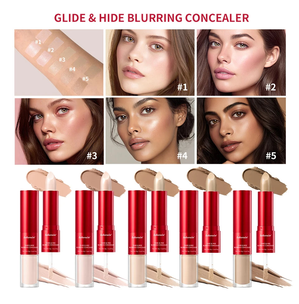 2-in-1 Blurring Concealer and Liquid Foundation for Flawless Full Coverage - 8