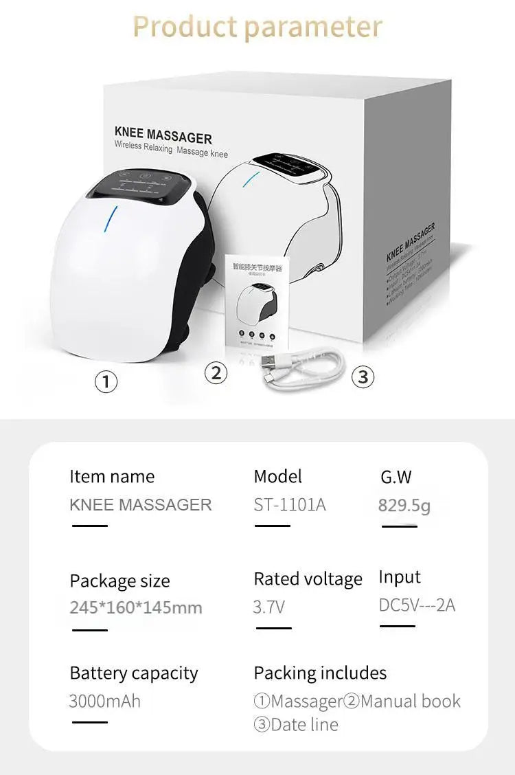Cordless Knee and Joint Vibration Massager for Pain Relief and Relaxation