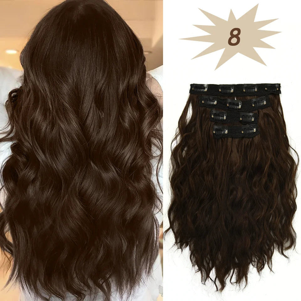 12-Inch Wavy Clip-In Hair Extensions for Daily Volume - 21