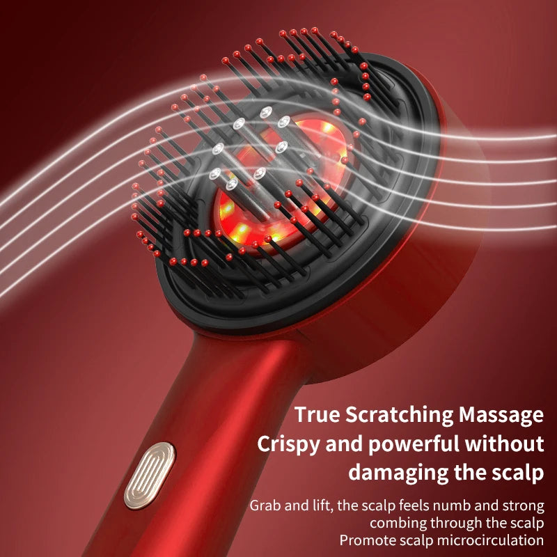 Electric Scalp Massage Comb with Essential Oil Applicator and Red Light