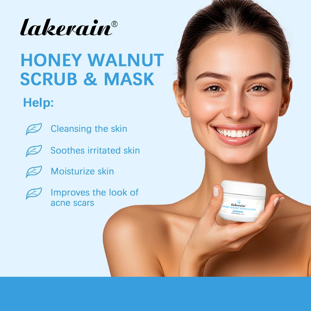 Honey Walnut Facial Exfoliating Scrub and Moisturizing Face Mask - 3