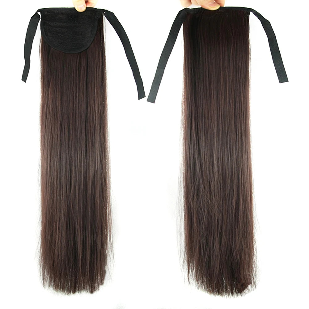 Long Straight Drawstring Ponytail Extension