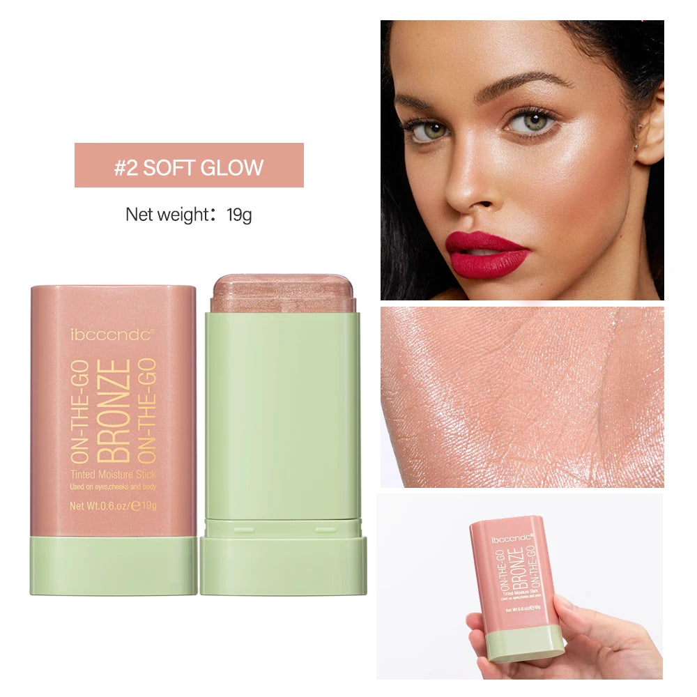 Cream Bronzer and Highlighter Stick for Face Eyes and Body Sculpting