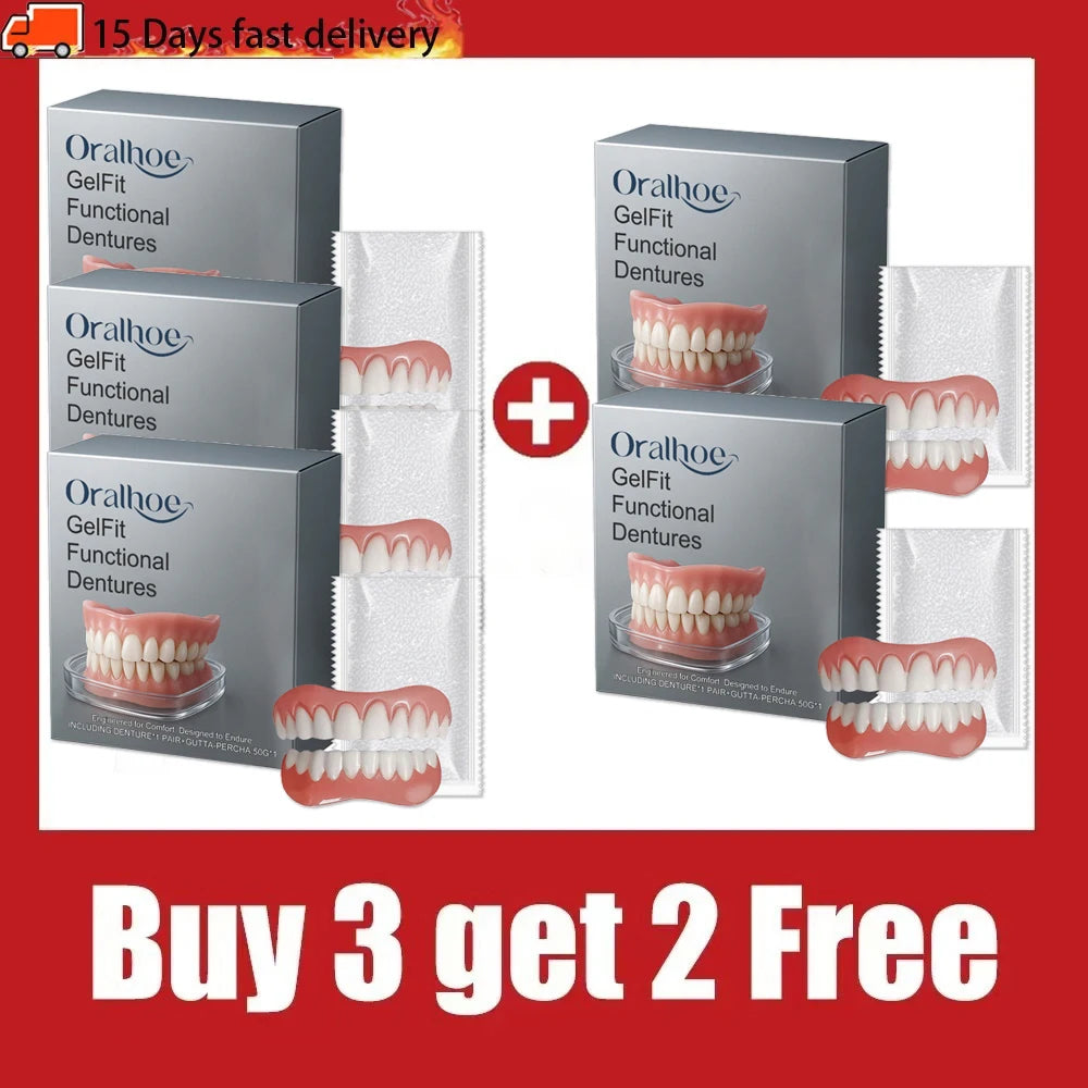 Temporary Silicone Denture Set for Comfortable Smile Restoration